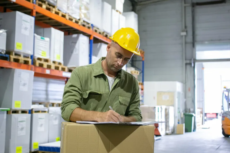Signing a customs document